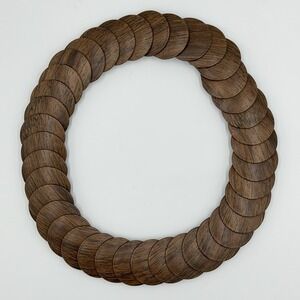 Y2K Brown Wood Disc Belt Boho Layered Festival‎ Retro Indie Sleaze 24-38"